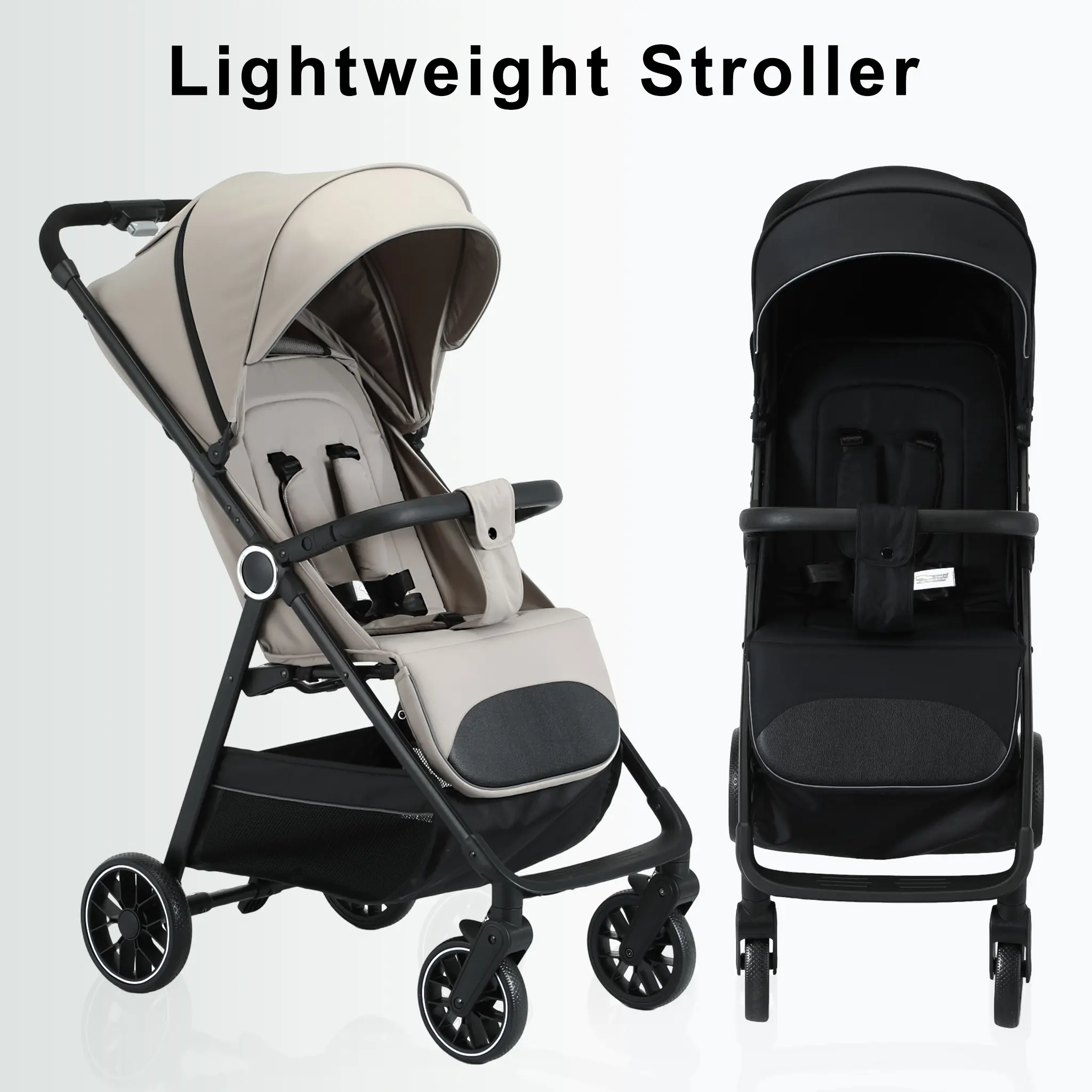 Portable Baby stroller, lightweight and easy to fold, lightweight stroller ,airline-approved, converts from sitting to lying position, with sunshade for UV protection.