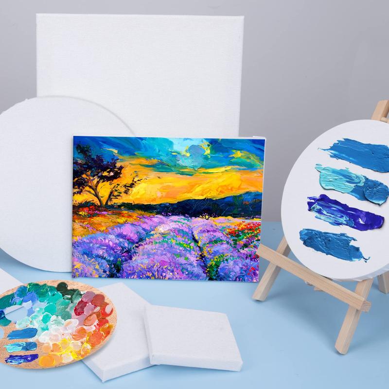 10 Packs of Stretch Canvas for Painting, Multiple Packs of 8X10 And 5X7 (5 Sheets Each), Blank Primed Canvas, Oil Paint, Acrylic Paint, for Beginners And Artists.