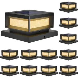 12/8 Pack Solar Powered Post Cap Lights Outdoor for 4x4/6x6 Wood/Vinyl Posts, Waterproof Deck Fence Patio Porch Light Cool/Warm Lighting