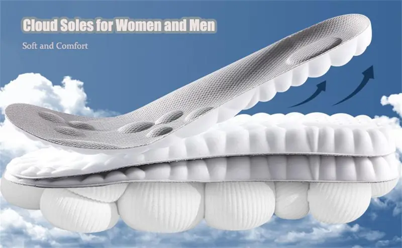 4D All Season Cloud Soles for Men and Women Comfortable Memory Foam Insoles with U-Shaped Cup and Shock Absorption for All Shoes - Foot Pads 4D All Season Cloud Soles for Men and Women Comfortable Memory Foam Insoles with U-Shaped Cup and Shock Absorption for All Shoes - Foot Pads