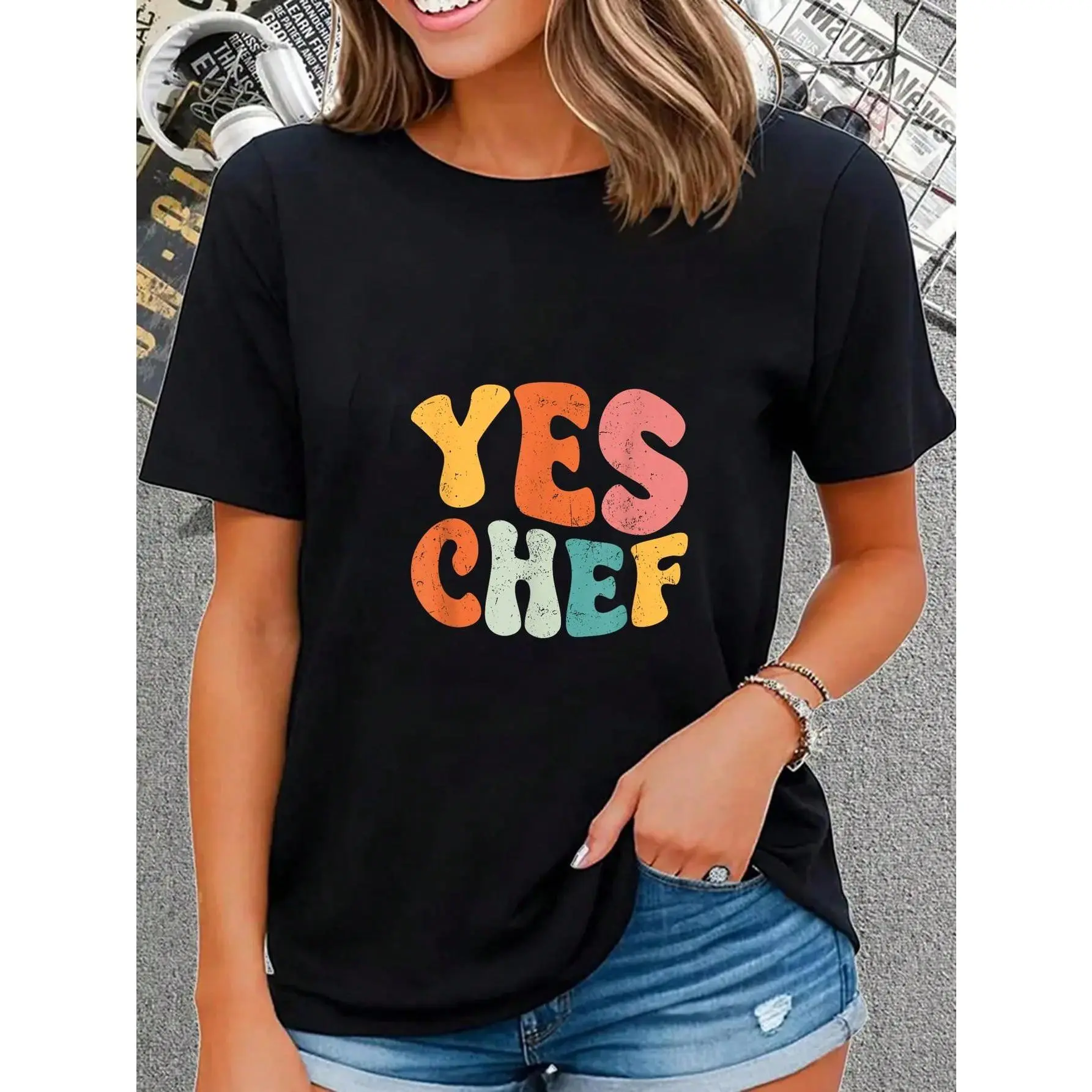 100% Cotton Yes Chef - Funny Saying Slang Restaurant Chef Cook Cooking T-Shirt