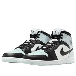 Jordan 1 Mid Black Aura Squadron Blue Men's DQ8426-002 New Sneakers