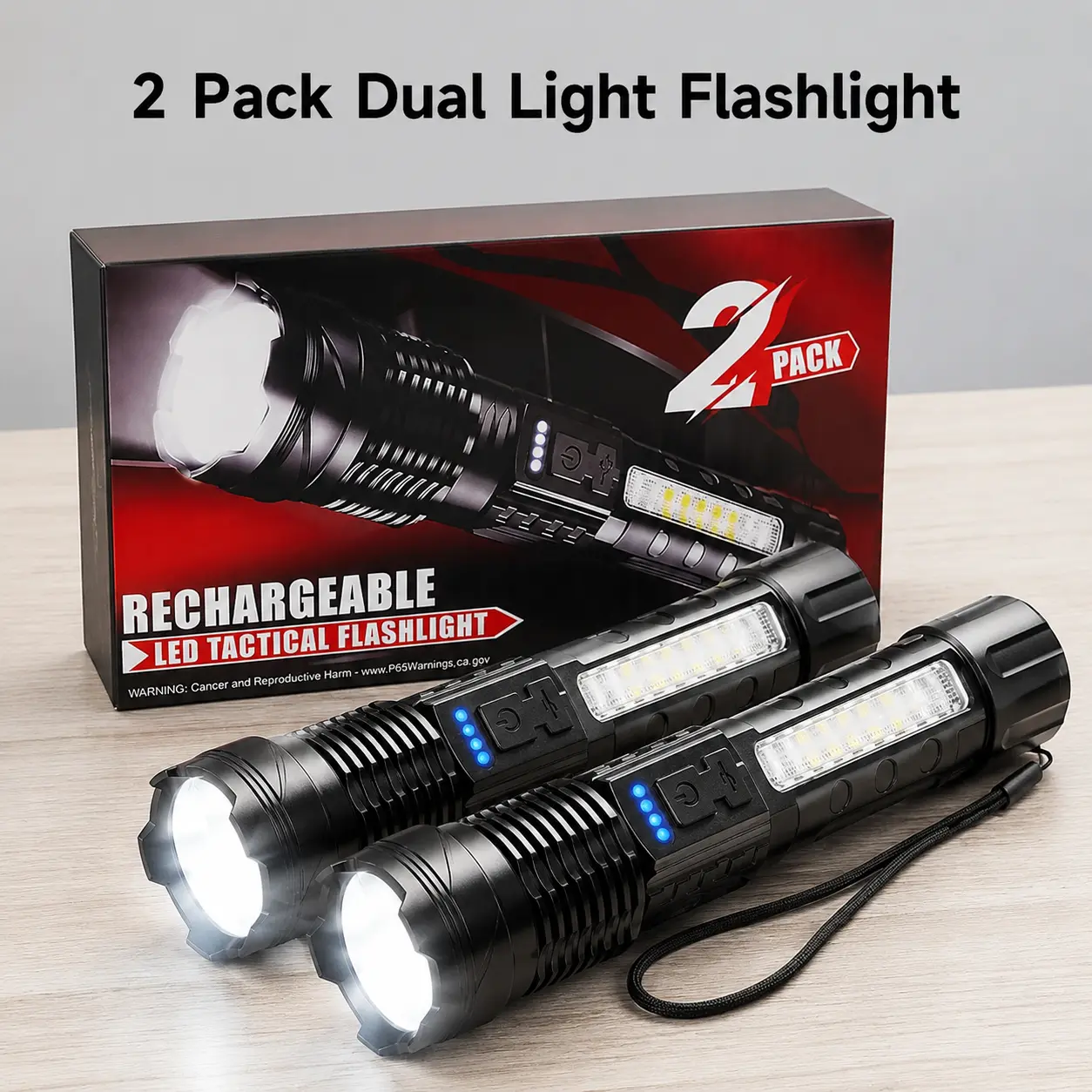 Ultra Powerful Focus LED Head Torch - Heavy Duty Rechargeable Flashlights, 200m Far Reach, USB-C Rechargeable Spotlight, 6 Lighting Modes (Red Blue Safety Emergency, Spotlight Flood), Zoomable Lens, Outdoor Use for Backpacking, Trekking, Usb Rechargeable