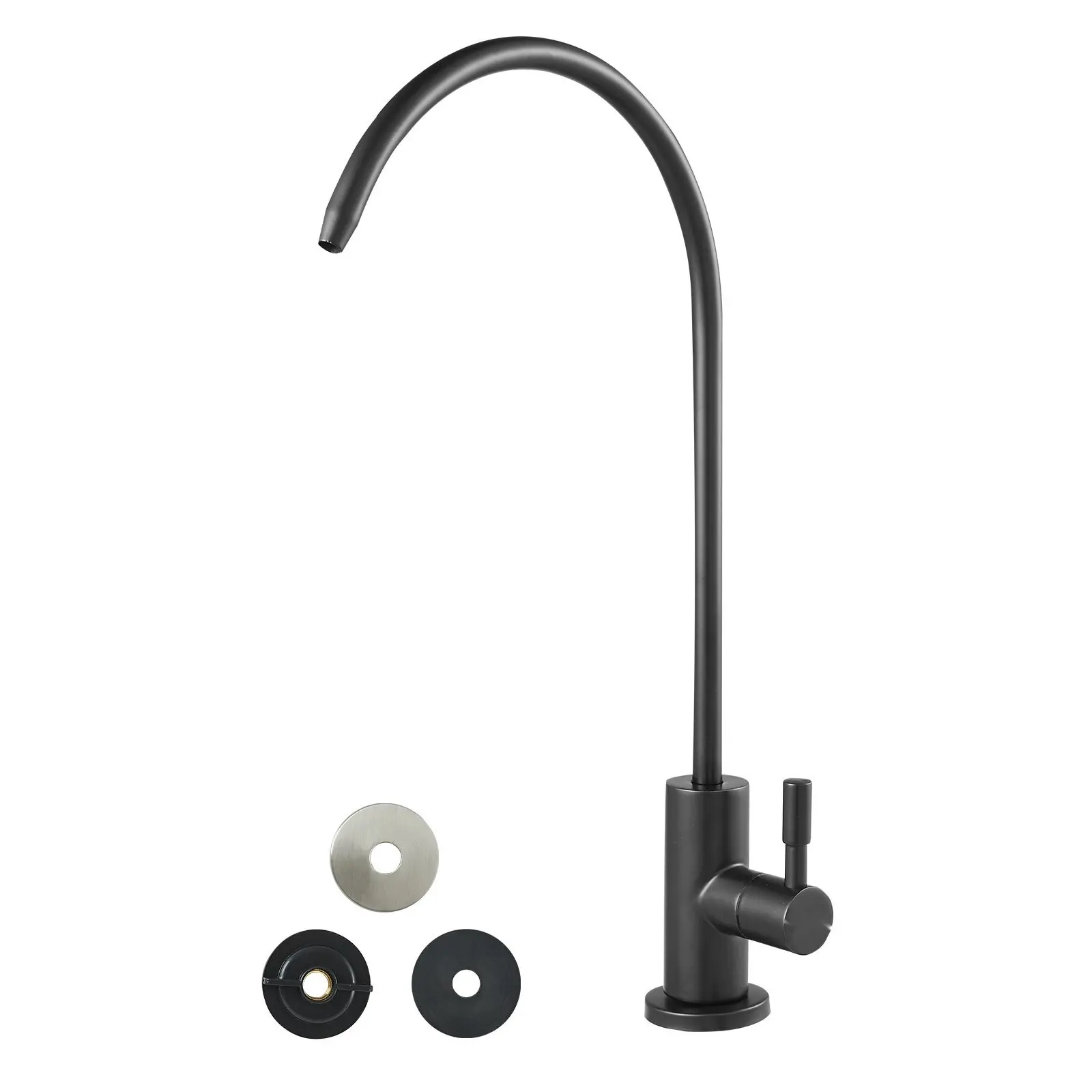 Stainless Steel Faucet, Lead-Free Water Purifier Faucets, Reverse Osmosis Faucet With Solid Brass Valve, High Arch Drinking Water Faucets For Kitchen Sink, Bar Counter, Cafe Shop, Matte Black