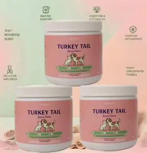 3 Packs GAZIGAZI Turkey Tail Mushroom Supplement for Dogs – 3-in-1 Immune, Gut & Wellness Support with Probiotics, Natural Bacon Flavor,  (100 Servings Each) natural pet care Dog Multivitamin and Bone Broth Topper