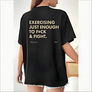 Funny EXERCISING JUST ENOUGH TO F≈CK & FIGHT Tee, Retro Vintage Y2K Streetwear Sweatshirt Classic