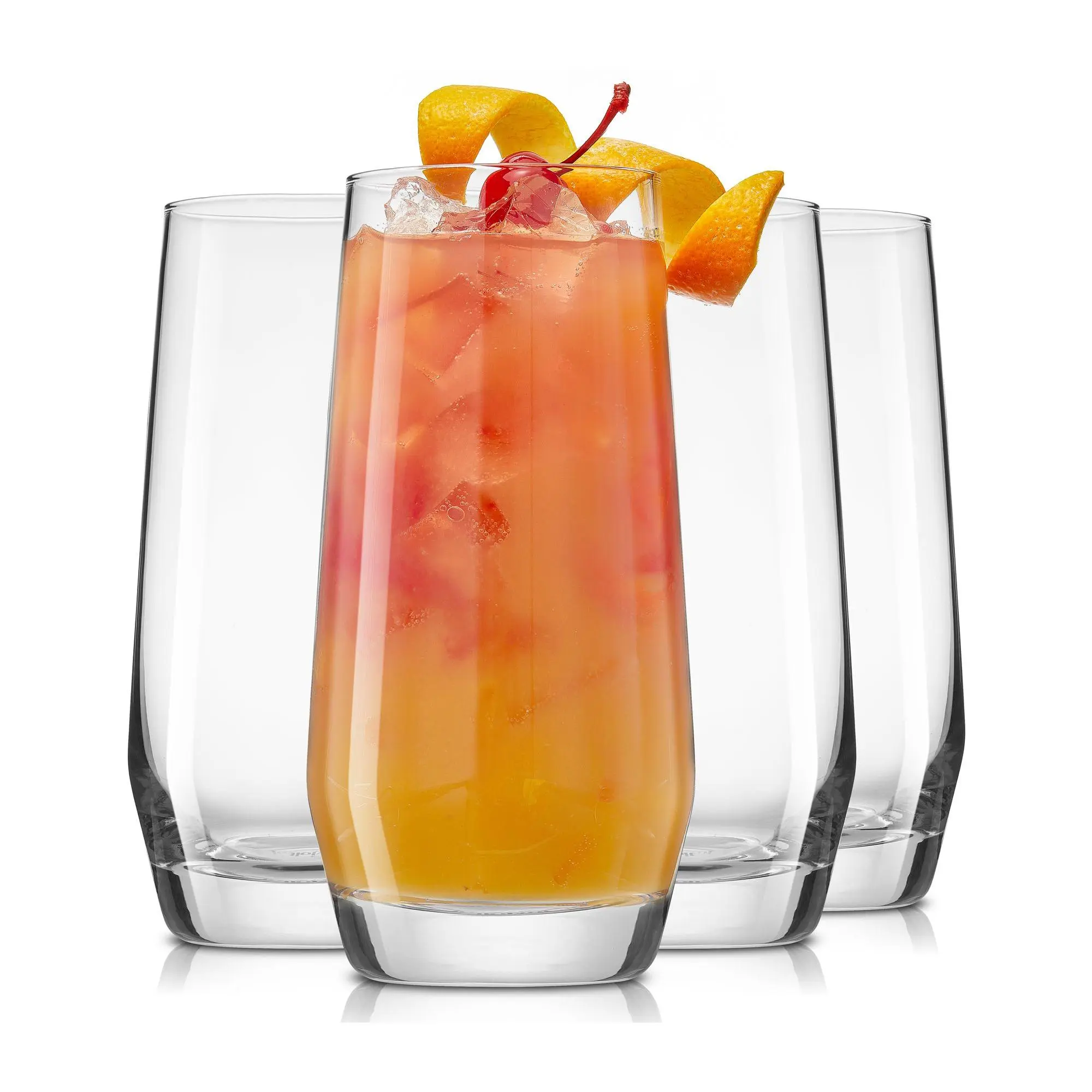 JoyJolt Set of Four 18.5-oz Gwen Crystal Highball Glasses