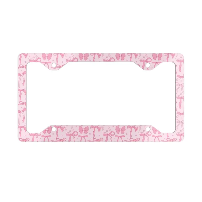 Pink Coquette Bow License Plate Frame, Girly Cute Car Decor, Car Accessories for Women, Gen Z Car Bumper