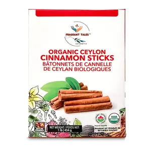 Premium Organic Ceylon Cinnamon Sticks - 1 LB (454g), True Ceylon, USDA Certified, Non-GMO, Gluten-Free, Pure Sri Lankan Cinnamon for Cooking & Baking