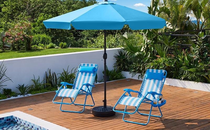 Yaheetech 2pcs Zero Gravity Recliners, Outdoor Patio Reclining Lounge Chair with Cupholder/Pillow, Set of 2 Foldable Lounge Camping Chair