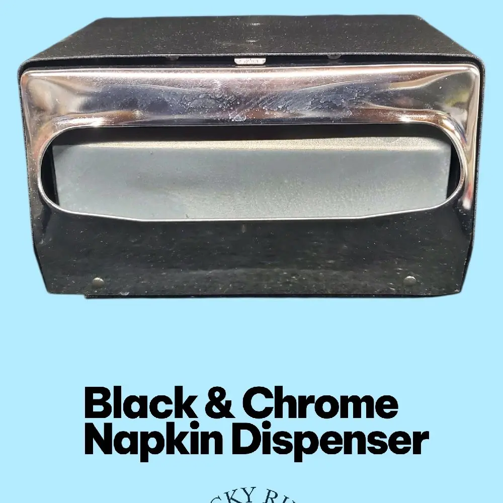 Napkin Dispenser w/ Chrome Faceplate | 2 Sided Tabletop | Black | Vollrath | RRR Restaurant
