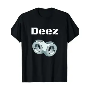 Ootd T Shirt 100% Cotton Funny Deez Nuts Graphic T-Shirt, Men's Casual Crew Neck Short Sleeve Tee with Geometric Design