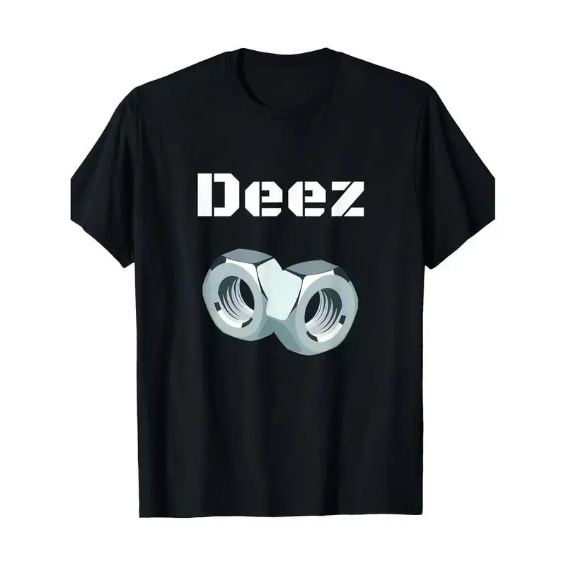 Ootd T Shirt 100% Cotton Funny Deez Nuts Graphic T-Shirt, Men's Casual Crew Neck Short Sleeve Tee with Geometric Design