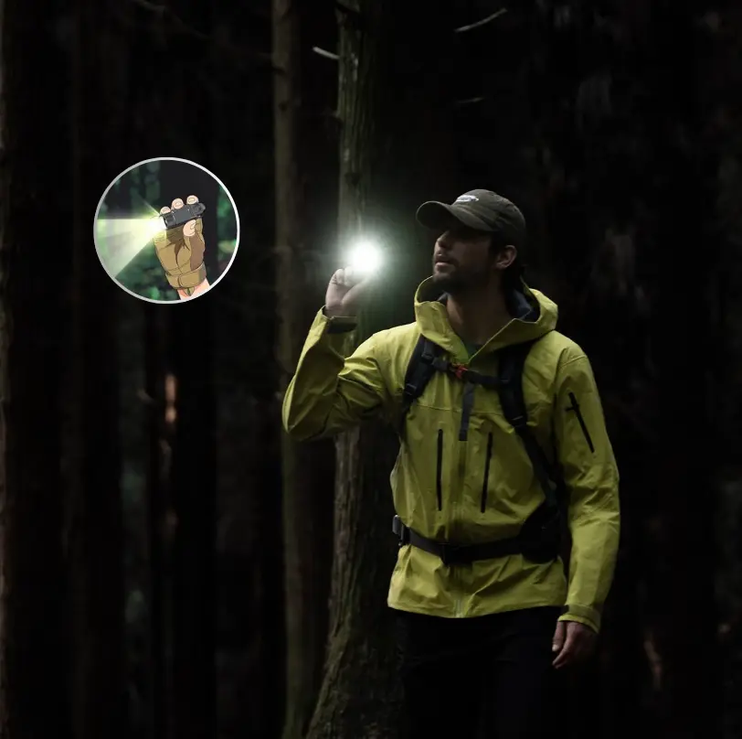 EZshoot camping essential outdoor flashlight equipped with Tape-C data cable