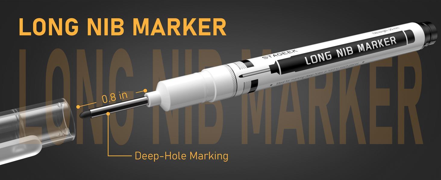 STAGEEK 49/34PCS Carpenter Pencil Set with Sharpener Mechanical Pencils Long-Nib Marker Pens Carbide Scribe Tool for Woodworking with Case