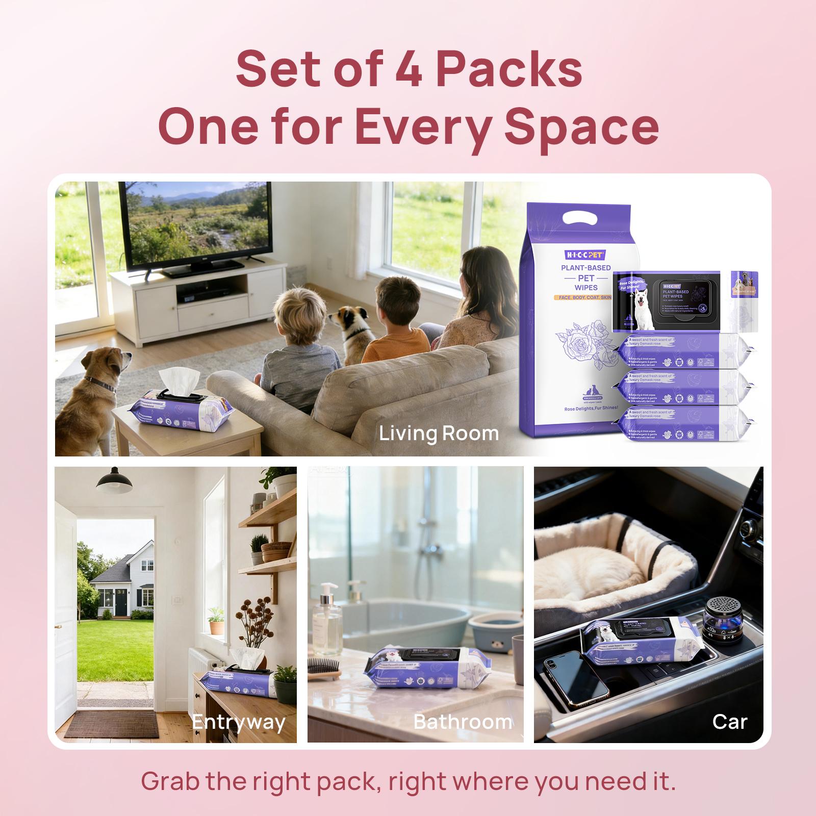 【SpringGlowUp】HICC PET Dog&Cat Moisturizing Wipes, Plant-Based Gentle Deodorizing Nourishes Fur Rose Scent, Biodegradable Sensitive Grooming for Family Pets - Paws 【SpringGlowUp】HICC PET Dog&Cat Moisturizing Wipes, Plant-Based Gentle Deodorizing Nourishes Fur Rose Scent, Biodegradable Sensitive Grooming for Family Pets - Paws