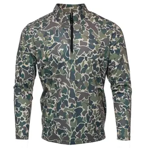 Men’s Camo Long Sleeve 1/4 Zip Shirt | Outdoor Performance Apparel