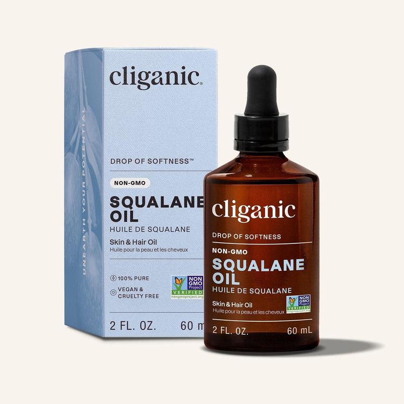 Cliganic Non-GMO Squalane Oil for Skin Repair and Moisturizing - Lightweight Skincare Hydrate Moisturize Moisture Hydrator Comfort