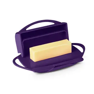 Butter Dish with Attached Flip-Top Lid
