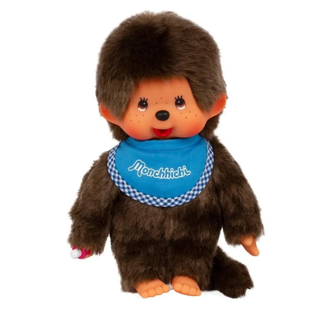 Monchhichi Classic Blue Plush Toy - Soft Cuddly Gift, Stuffed Animal Collectibles, Kawaii Aesthetic, Toddler Toys, Stuffed Animal Gifts