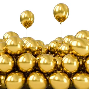 50-Pack 5-Inch Metallic Gold Chrome Balloons for Weddings, Birthdays, Showers & Celebrations