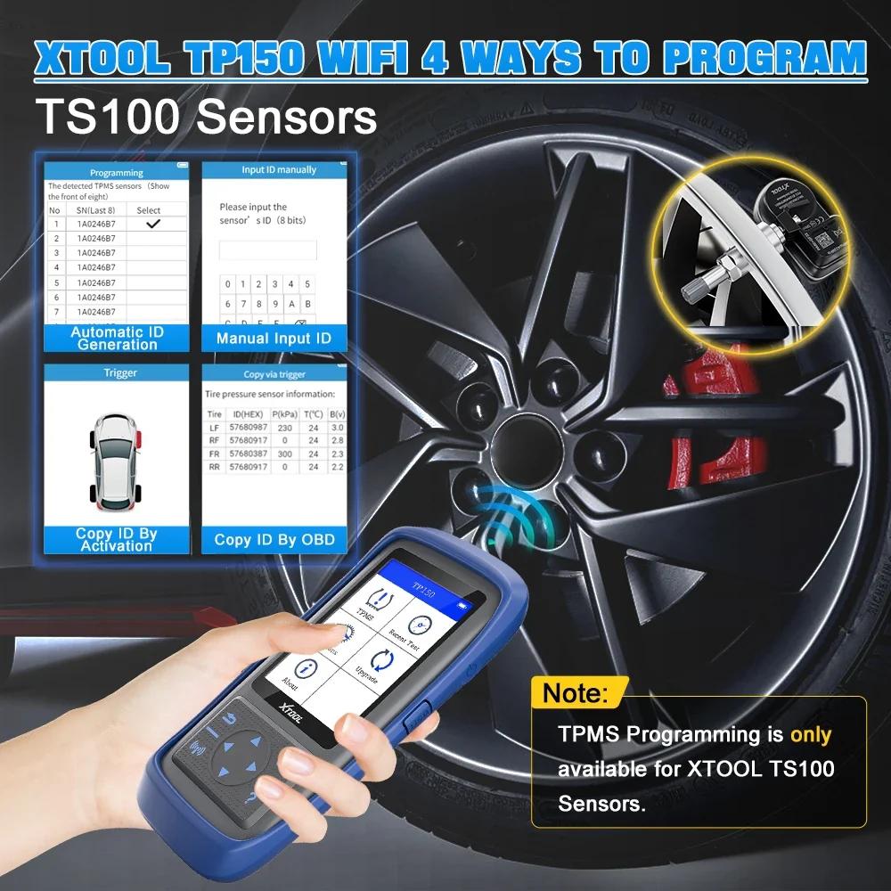 XTOOL TP150 TPMS Programming Tool, 2026 TPMS Relearn Tool, Activate/Relearn/Diagnosis All Known TPMS Sensors, Program TS100 Sensors (315/ 433MHz), TPMS Reset Tool TPMS Programmer