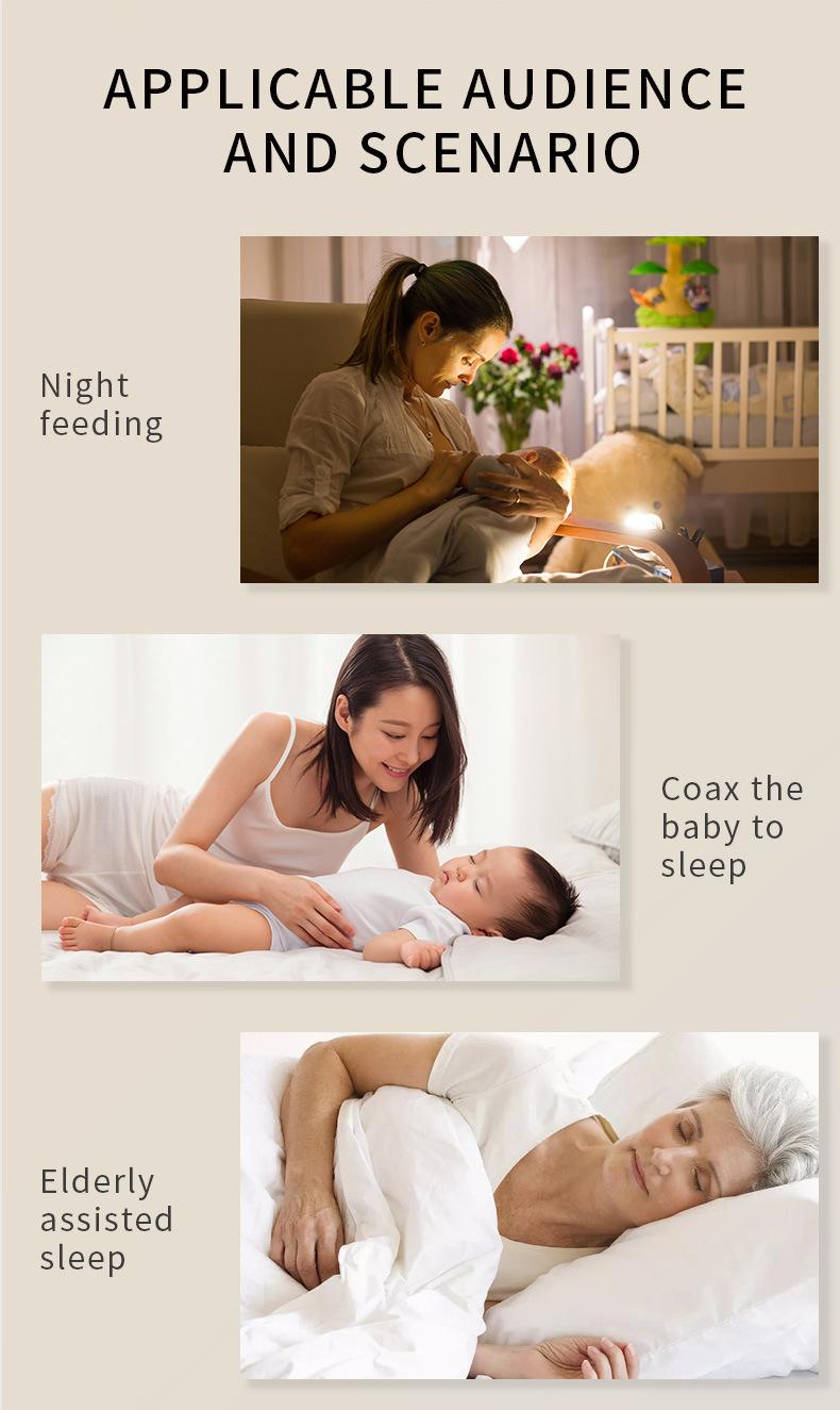 Portable White Noise Sleep Aid Machine, USB Rechargeable Night Light with 9 Soothing Sounds, Sleep Aid Lamp for Home Bedroom, Nightlight for Bedroom-MM