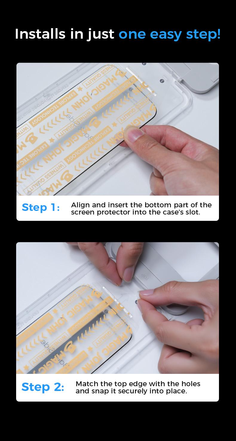 New MAGIC JOHN Premium Upgraded Privacy Screen Protector Dustproof Bubble-Free Design Ultra-Clear for iPhone & Samsung