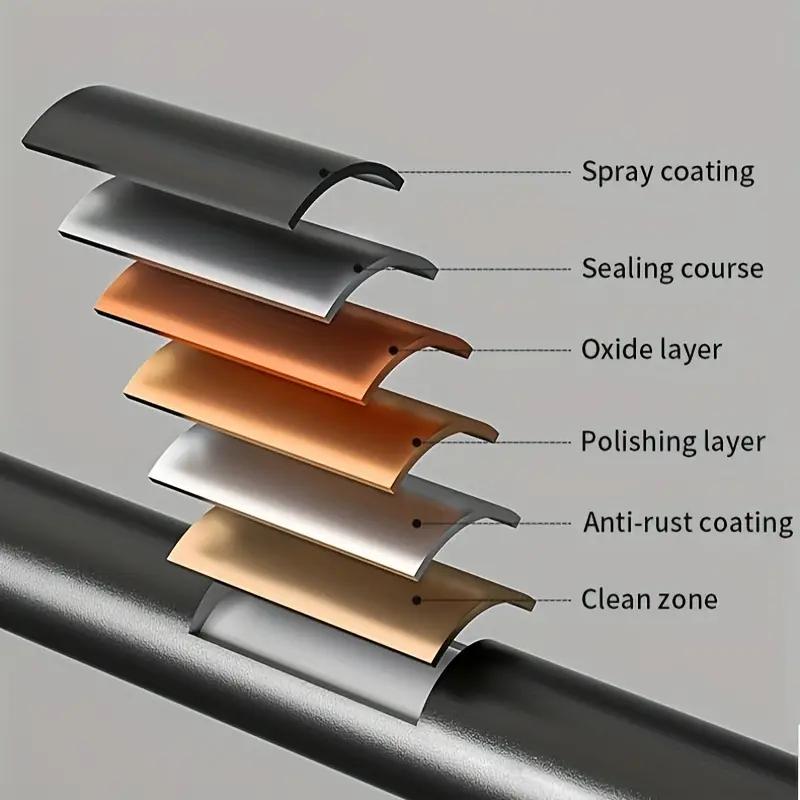 BEPATIO Foldable Wall-Mounted Aluminum Towel Rack Matte Black Bathroom Organizer with Double Bars & Hooks, Rustproof, Easy to Install, Sleek Design