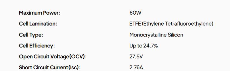 BLUETTI 60W Solar Panel 60 Watt for Solar Generator Handsfree 1 & 2 AC2A Foldable Charger for Hiking Camping Travel