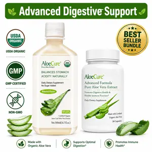 AloeCure Digestion Support Pack - Natural Aloe Juice 1btl, Aloe Vera Capsules 30 caps