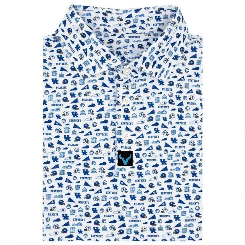 Vexil Brand The Kentucky Gameday Men's Short Sleeve Collegiate Polo, Golf Shirt For Men, Style Polo 3D Golf Menswear Top Outdoor