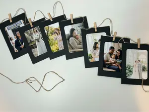 Personalized Kraft Photo Banner – Retro Family Picture Display, 4x6 Prints