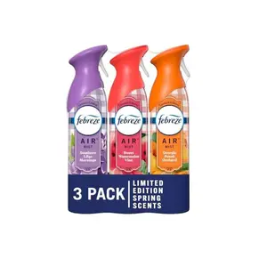 Febreze Air Mist Air Freshener, Odor-Fighting Room, Air Fresheners for Home Bathroom and Kitchen, Spray, Southern Lilac Mornings, Georgia Peach Orchard, Sweet Watermelon Vine Scent, 8.8oz (Pack of 3)
