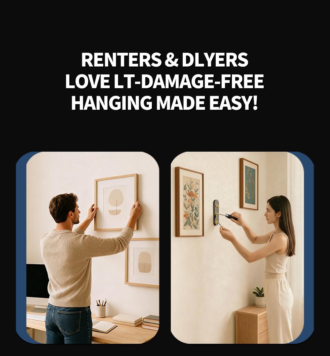 SOPAMI 80pcs Heavy Duty Self-Drilling Wall Anchor Kit No Drill Needed with Hooks & Brackets for Home Office Use Secure Stable Setup