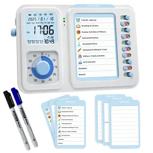 Visual Timer for Kids with Planning Board, 3-in-1 Visual Schedule for Kids with Autism & ADHD, Chore Chart for Home, School, Classroom, Desk
