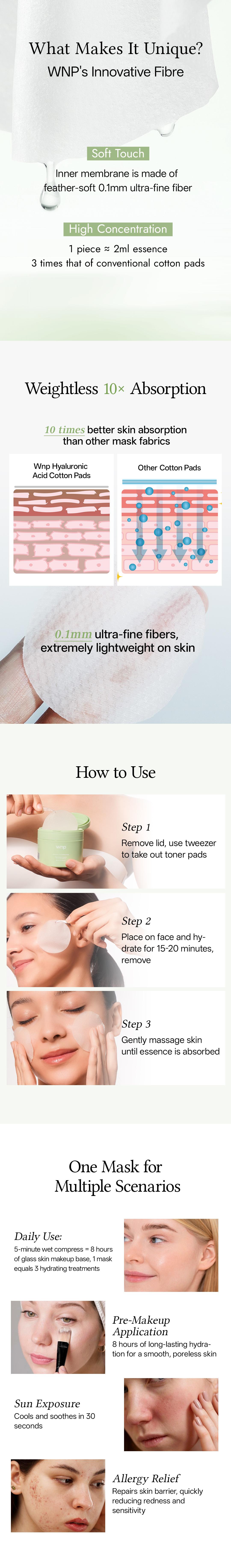 [WNP Official] QuickCalm Glow Pads | Mini Mask On-the-Go | Sensitive Skin Friendly | Hydration & Repair with 5D Hyaluronic Acid + Centella + Chamomile + Purslane + Ceramide NP | Soothing & Moisturizing