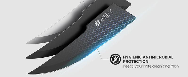 ASETY 15PCS Cyberpunk Knife Set from Future Kitchen Knife Set with Built-in Knife Sharpener Block, Stainless Steel Knife Block Set, Dishwasher Safe Mordern Knife Set, Elegant Box for gift