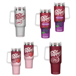 Dr Pepper 20oz 40oz Tumbler with Straw Stainless Steel Insulated Cup 40 FL OZ Perfect