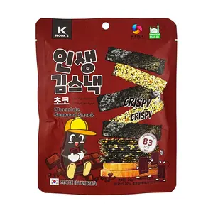 CHUNGSANEA K Wook's Korean Crispy Rice Seaweed Snacks - Chocolate Flavor, 20g - Savory & Sweet Snack for Kids & Adults