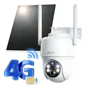 ANRAN 4G LTE Cellular Solar Security Camera Wireless Outdoor,No Need WiFi,2K Color Night Vision,2 Way Talk,360° PTZ,Built in SIM Card,IP65 Waterproof