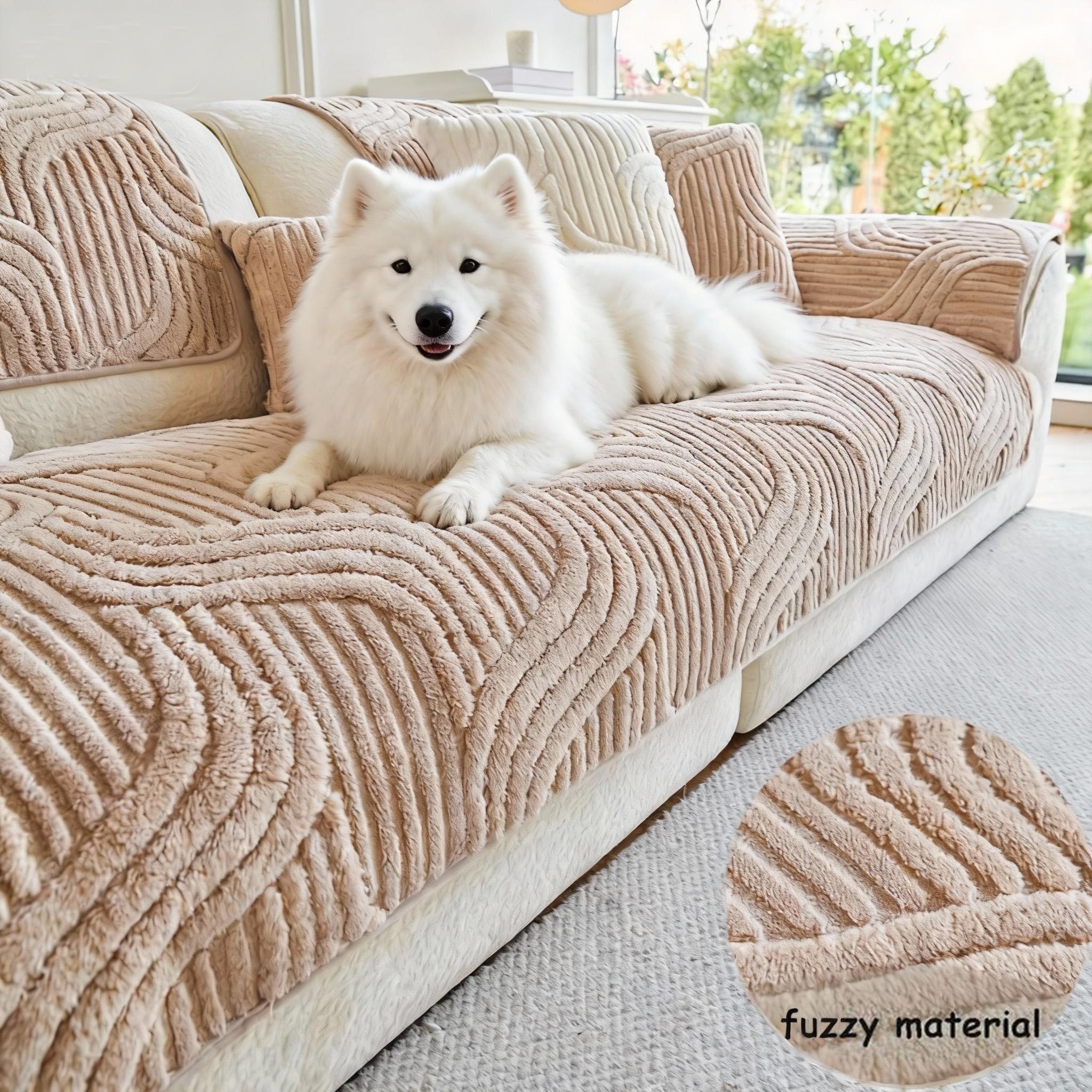 Raybee 1 Count Jacquard Solid Color Sofa Cover for 1-4 Seat, Anti-Slip & Anti-Scratch Bench Couch Cover, Ultra-Soft Sofa Towel Protector, Dust Prooof Sofa Mat, Machina Washable, Living Room Decor Improvement for Hotel, Dormitory, Gifts