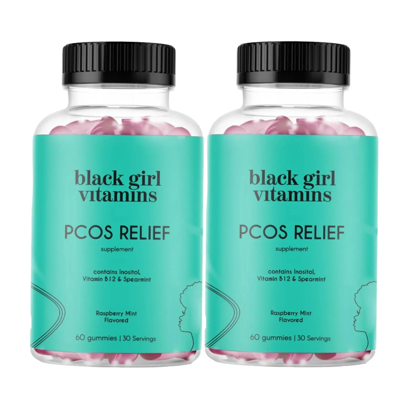 2 Pack Black Girls Vitamins PCOS Relief Cycle Support for Womens 120 Capsules