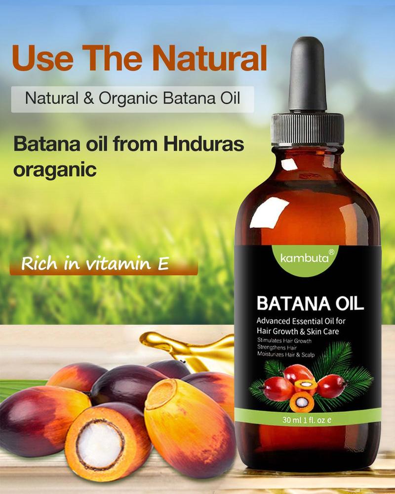 Kambuta Batana Oil Hair Growth & Care 100% Organic Moisturizer for Dry Damaged Hair 30ml Plant Extract Scalp Treatment Serum