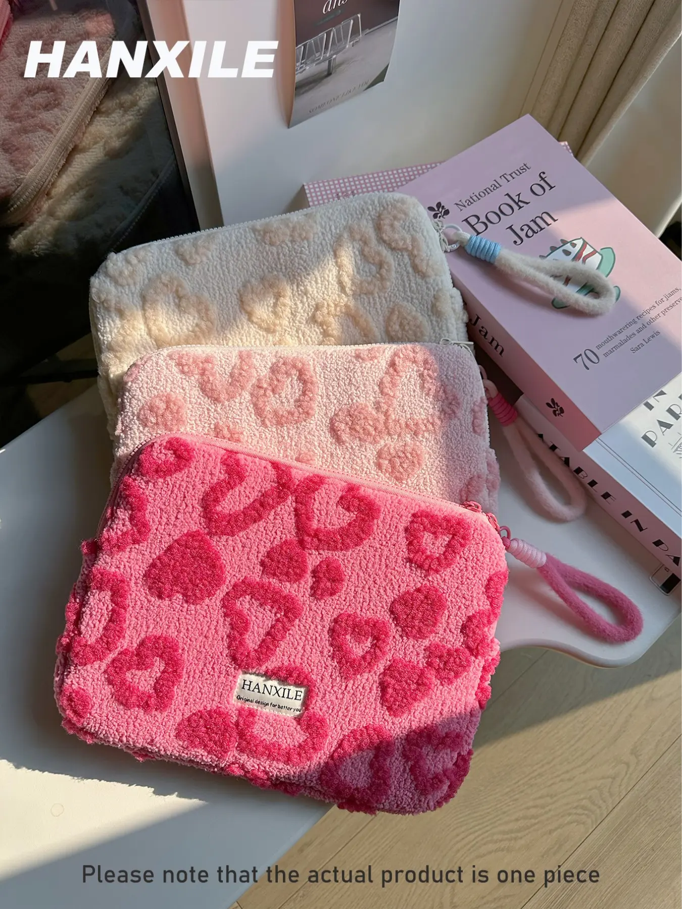 1pc Korean-Style Cute Macaron Heart Lamb Fur iPad/Tablet Bag, 11/13/15-Inch Laptop Storage Bag, Shockproof and Drop-Resistant Laptop Sleeve, Women's MacBook Protective Cover, Computer Bags