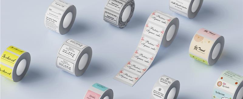 NIIMBOT Large Format Thermal Label Paper - Colored Transparent, Water/Oil/Tear/Scratch Resistant, BPA-Free - Compatible w/ B1 B21 Printers - for Home, Name Labels & Commercial Use