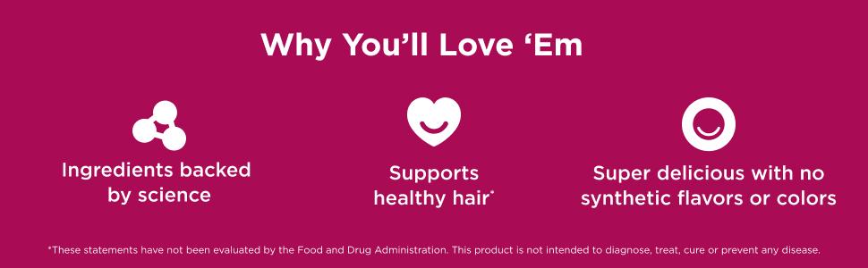 OLLY Heavenly Hair Gummy, Supports Healthy Hair, Keratin, Biotin, AMLA, Chewable Supplement, 30 Day Supply - 60 Count