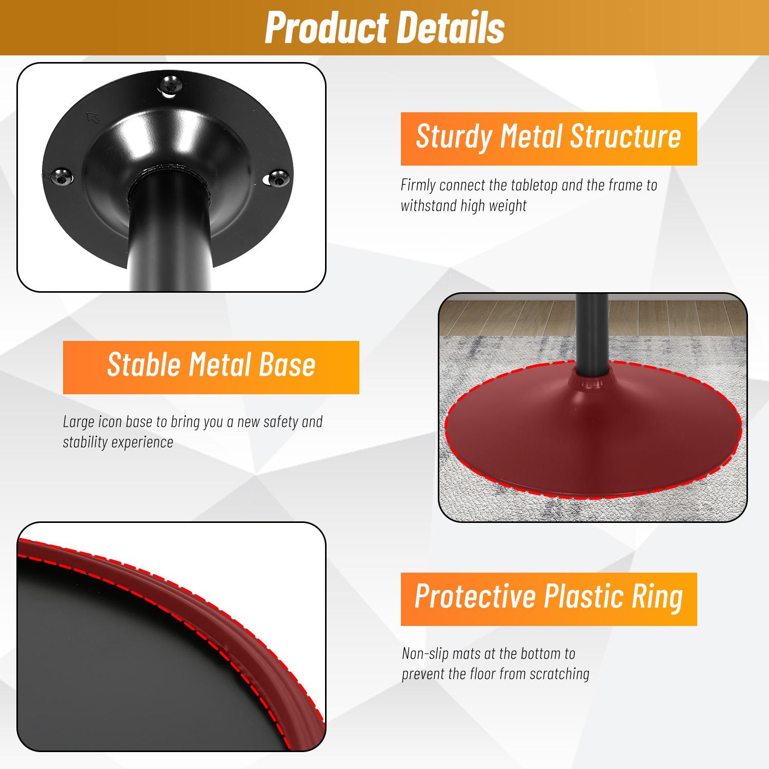 BestOffice Premium 40-Inch Height Pub Table Round Cocktail Bistro Bar Table Perfect for Home Kitchen Dining Breakfast Nook Small Space Entertaining Cafe Style Decor Outdoor Patio Furniture