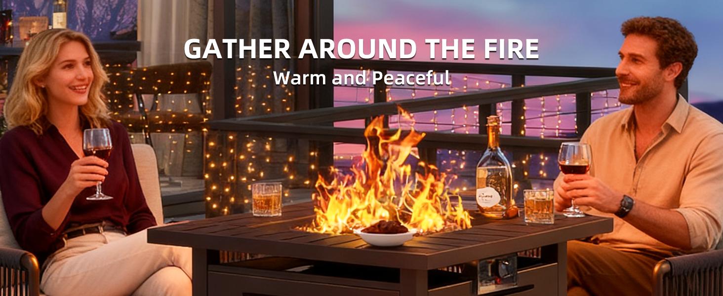 Aoxun 40 Inch Propane Fire Pit–50,000 BTU Gas Fire Pit Table with Removable Lid & Lava Rocks, Rectangle Firepit Table for Outside, Patio, Deck, Backyard, Black Aoxun 40 Inch Propane Fire Pit–50,000 BTU Gas Fire Pit Table with Removable Lid & Lava Rocks, Rectangle Firepit Table for Outside, Patio, Deck, Backyard, Black