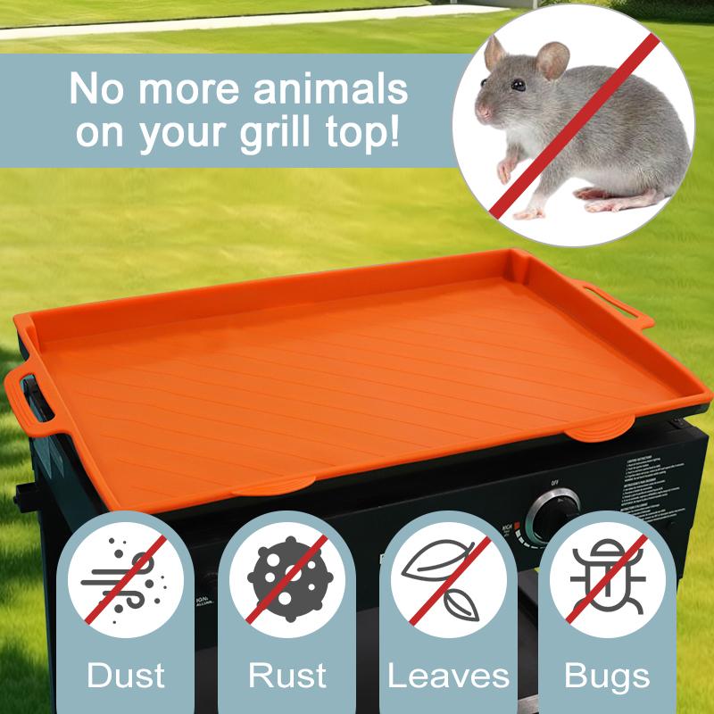 TRZZ 22IN 28IN 36IN Food-Grade Silicone Griddle Cover Mat for Blackstone Grills Heat-Resistant Anti-Slip Easy Clean Durable Outdoor Cooking Utensils Kitchen Dinnerware Sets with Free Baking Mat
